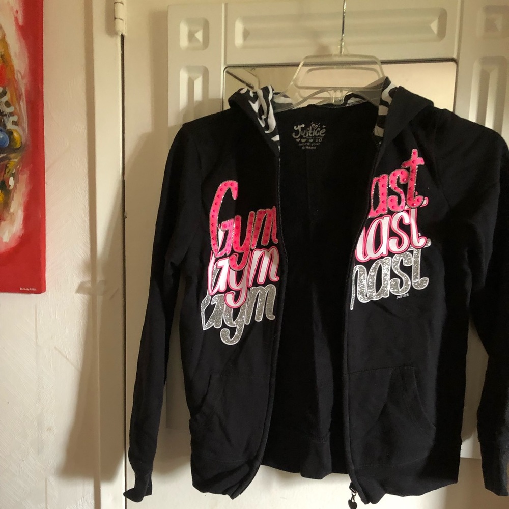 Justice girls hoodie gymnastics set,  size 10